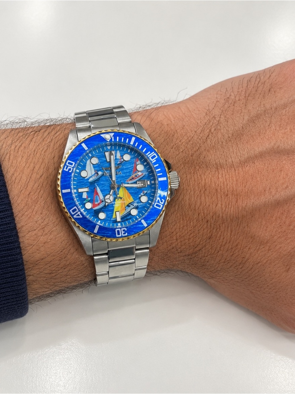 Men’s Invicta Sailing Watch Blue Dial Silver-Tone Watch(51066)
